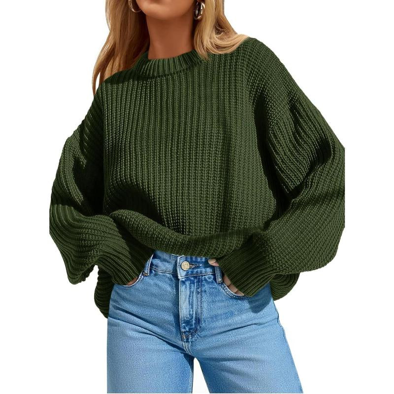 Imily Bela Edit Womens 2025 Fall Chunky Ribbed Knit Sweater Oversized Crewneck Long Sleeve Pullover