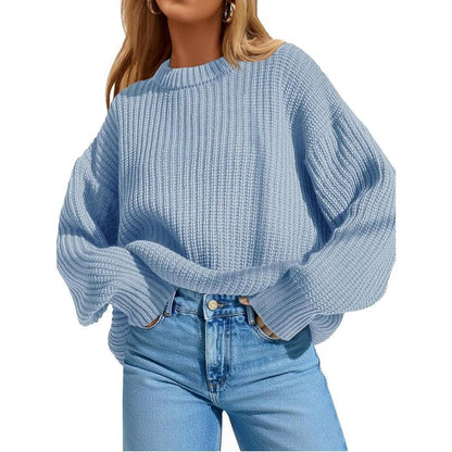 Imily Bela Edit Womens 2025 Fall Chunky Ribbed Knit Sweater Oversized Crewneck Long Sleeve Pullover