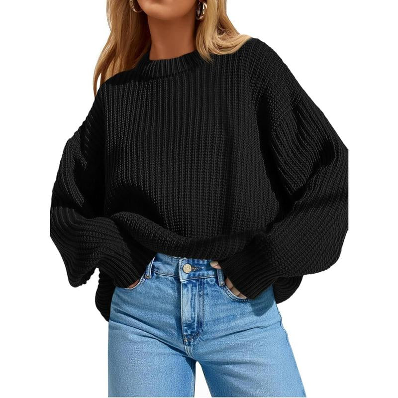 Imily Bela Edit Womens 2025 Fall Chunky Ribbed Knit Sweater Oversized Crewneck Long Sleeve Pullover