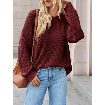 Imily Bela Edit Womens 2025 Fall Chunky Ribbed Knit Sweater Oversized Crewneck Long Sleeve Pullover