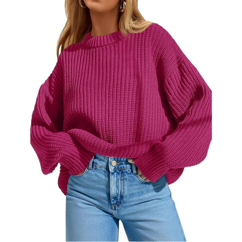 Imily Bela Edit Womens 2025 Fall Chunky Ribbed Knit Sweater Oversized Crewneck Long Sleeve Pullover