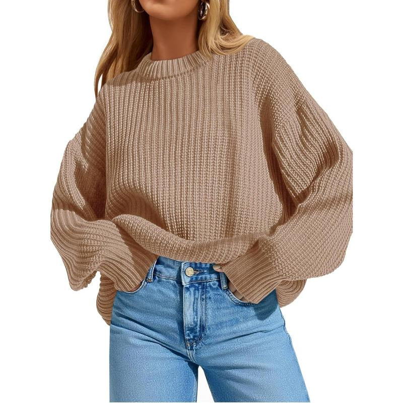 Imily Bela Edit Womens 2025 Fall Chunky Ribbed Knit Sweater Oversized Crewneck Long Sleeve Pullover