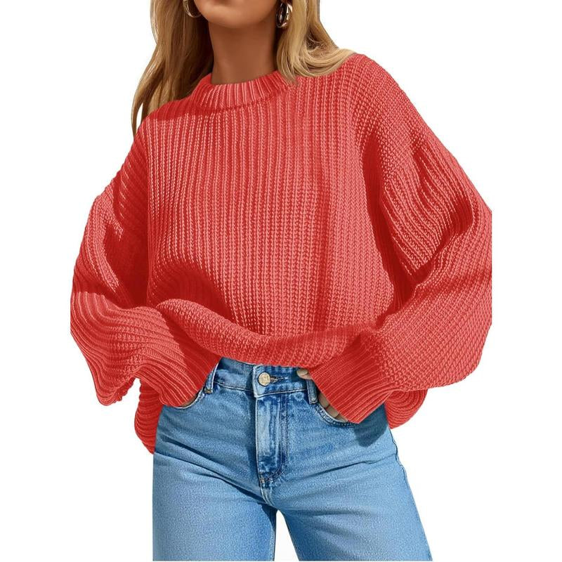Imily Bela Edit Womens 2025 Fall Chunky Ribbed Knit Sweater Oversized Crewneck Long Sleeve Pullover