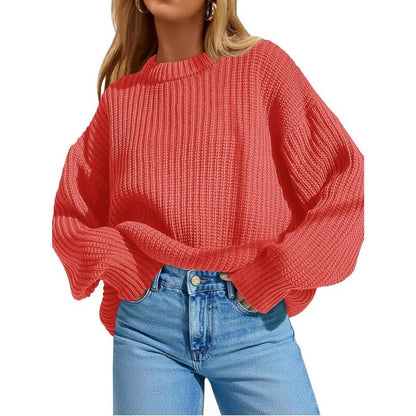 Imily Bela Edit Womens 2025 Fall Chunky Ribbed Knit Sweater Oversized Crewneck Long Sleeve Pullover