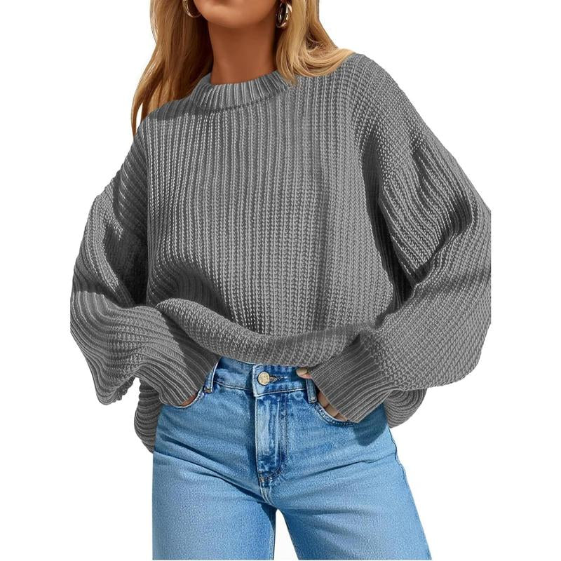 Imily Bela Edit Womens 2025 Fall Chunky Ribbed Knit Sweater Oversized Crewneck Long Sleeve Pullover