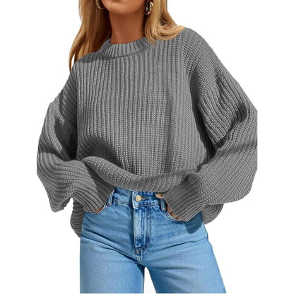 Imily Bela Edit Womens 2025 Fall Chunky Ribbed Knit Sweater Oversized Crewneck Long Sleeve Pullover