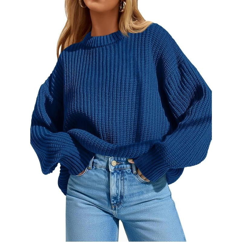 Imily Bela Edit Womens 2025 Fall Chunky Ribbed Knit Sweater Oversized Crewneck Long Sleeve Pullover