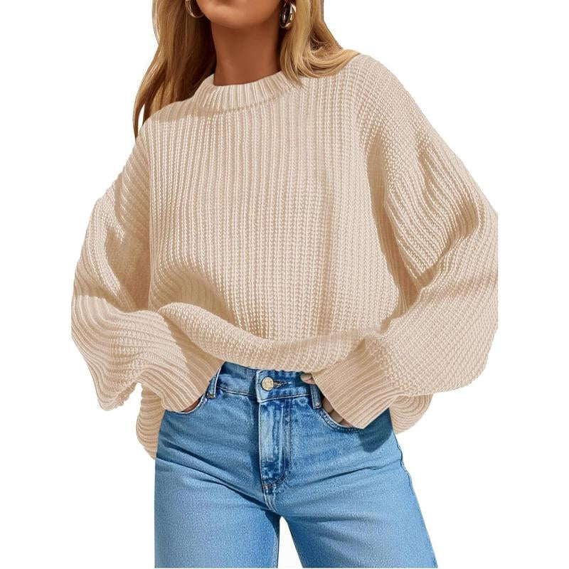 Imily Bela Edit Womens 2025 Fall Chunky Ribbed Knit Sweater Oversized Crewneck Long Sleeve Pullover