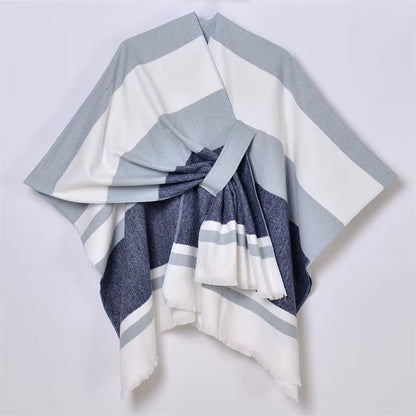 Women'S Elegant Shawl Wraps Soft Open Front Poncho Cape for Autumn Winter Solid Color Tassel Scarf Shawls Cloak Bufanda Pashmina